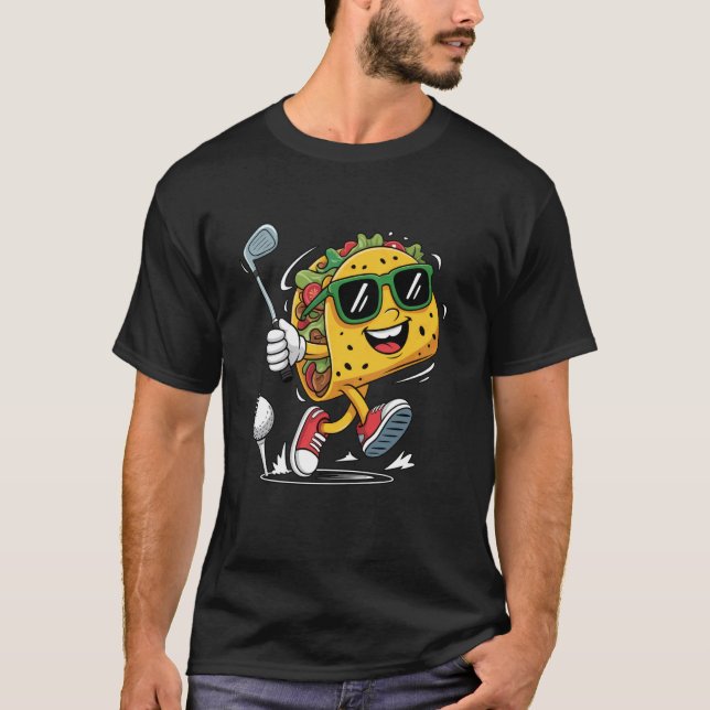 Camiseta Jogador de Golfe Taco Cinco De Mayo Comida de Golf (Frente)