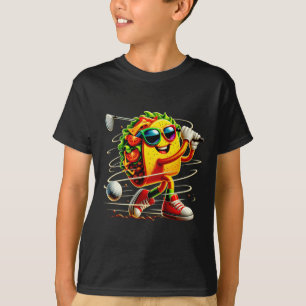 Camiseta Jogador de Golfe Taco Cinco De Mayo Comida Mexican