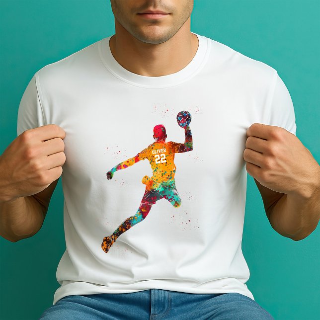 Camiseta Jogador de Handebol Colorido (Criador carregado)