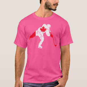 Camiseta Jogador de hóquei canadense Bandeira do Canadá Fol