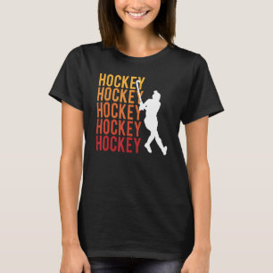 Camiseta Jogador de hóquei com contagem de hóquei em campo