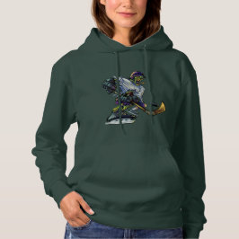 Camiseta Jogador de hóquei de Halloween Zumbi Engraçado Fem