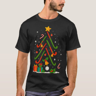 Camiseta Jogador de Hóquei em Campo Equipe Árvore de Natal