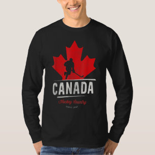 Camiseta Jogador de Hóquei em Gelo Folha do Canadá, Vintag