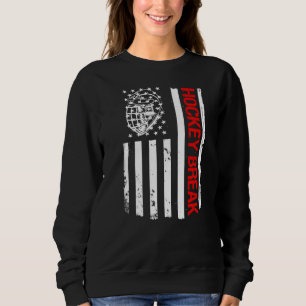 Camiseta Jogador De Hóquei No Gelo Da Bandeira Dos Eua