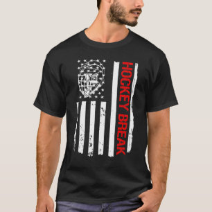 Camiseta Jogador De Hóquei No Gelo Da Bandeira Dos Eua
