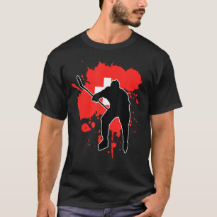 Camiseta Jogador de Hóquei no Gelo da Suíça na suiça