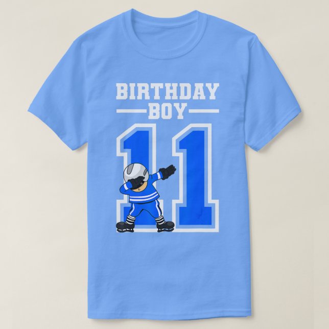 Camiseta Jogador de Hóquei no Gelo de 11 anos Aniversário Y (Frente do Design)