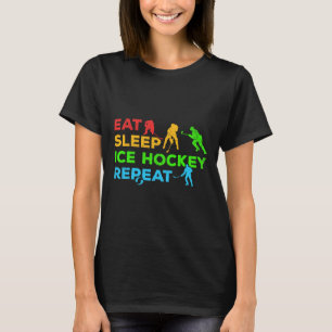 Camiseta Jogador de Hóquei no Gelo Eu Como Durmo Hóquei no