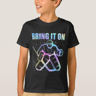 Camiseta Jogador de Hóquei no Gelo Goleiro de Hóquei no Gel
