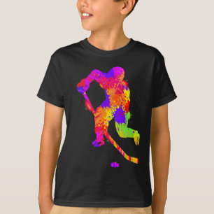 Camiseta Jogador de Hóquei no Gelo Meninos Jovens Homens Cr