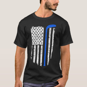 Camiseta Jogador de Hóquei no Gelo Patriótico da América Fl