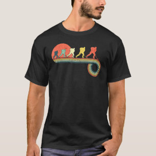 Camiseta Jogador de Hóquei no Gelo Puck Skating Retro Vinta