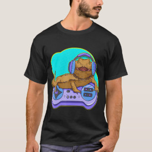 Camiseta Jogador De Jogo De Computador Do Dragão De Barba E