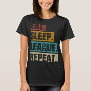 Camiseta Jogador de jogos Vintage da Liga do Sono Repita