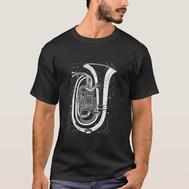 Camiseta Jogador de latão gráfico Tuba (Frente)