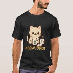 Camiseta Jogador de Mahjong Gato Miaujong