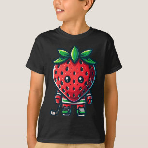 Camiseta Jogador de Morango de Hóquei no Gelo Fofo