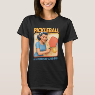 Camiseta Jogador De Mulher Do Pickleball Retro Porque O Ass