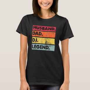 Camiseta Jogador De Música Jockey Do Disco Dj Legend Do Pai