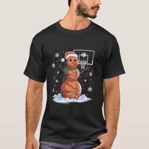 Camiseta Jogador de Neve do Basquete Santa Hat, Fundição de