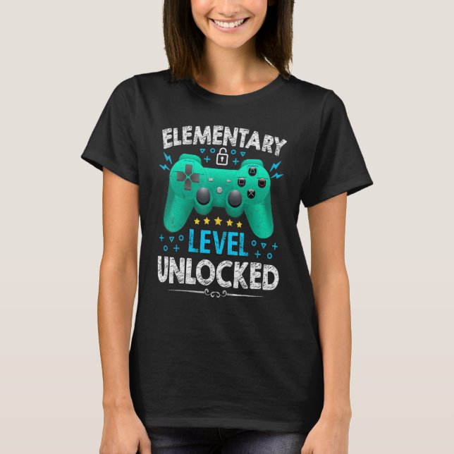 Camiseta Jogador De Nível Elementar Desbloqueado No Primeir (Frente)