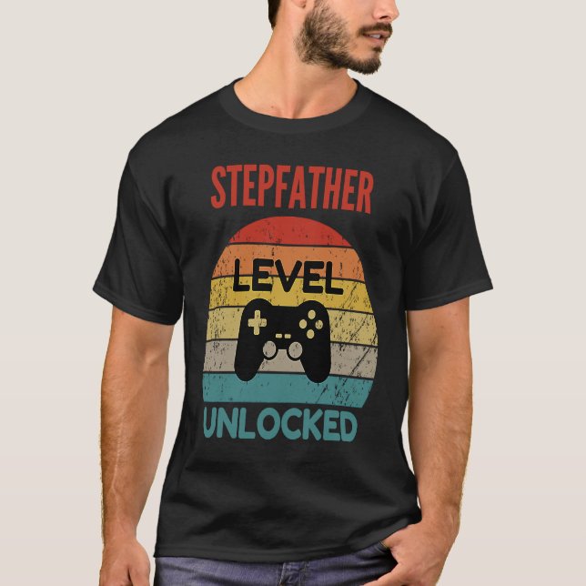 Camiseta Jogador De Nível Stepdad Desbloqueado Para Novo De (Frente)