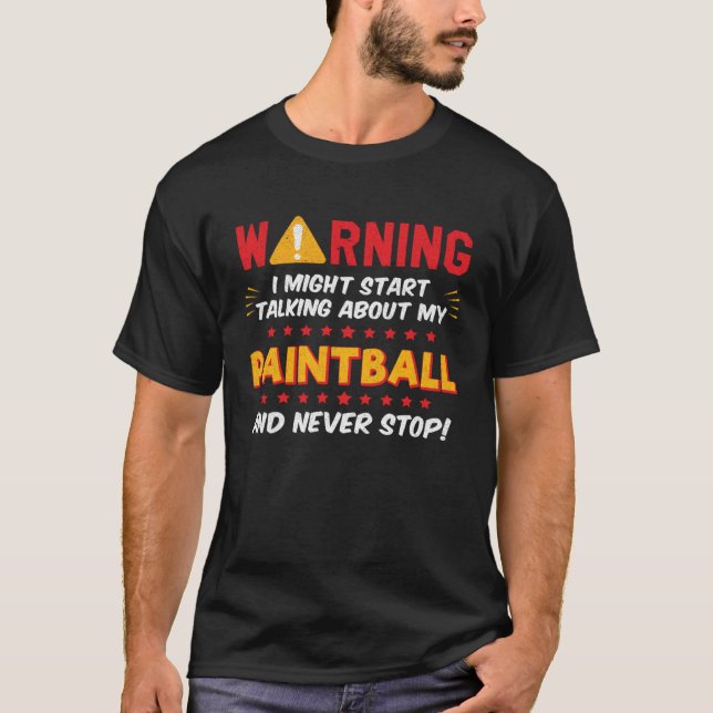 Camiseta Jogador de Paintball com Gráfico de Piada (Frente)