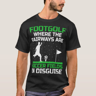 Camiseta Jogador de Pé de Golfe Jogando Pé de Pé de Futebol