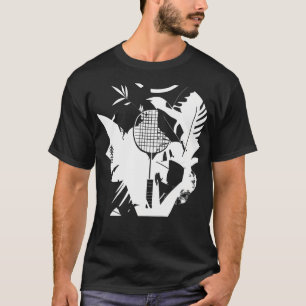 Camiseta Jogador de Peteca de Raquete de Badminton Retro