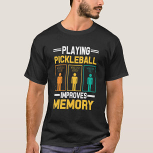 Camiseta Jogador de Pickleball Aimitando Paddle Brincadeira
