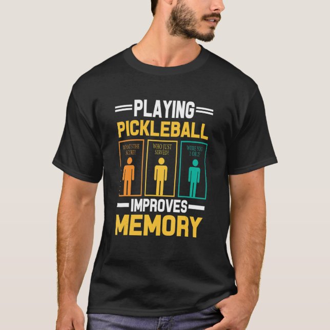 Camiseta Jogador de Pickleball Aimitando Paddle Brincadeira (Frente)