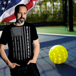 Camiseta Jogador de Pickleball com Bandeira Americana Desbo