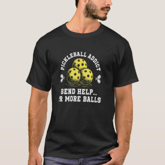 Camiseta Jogador de Pickleball Engraçado Adicto de Pickleba