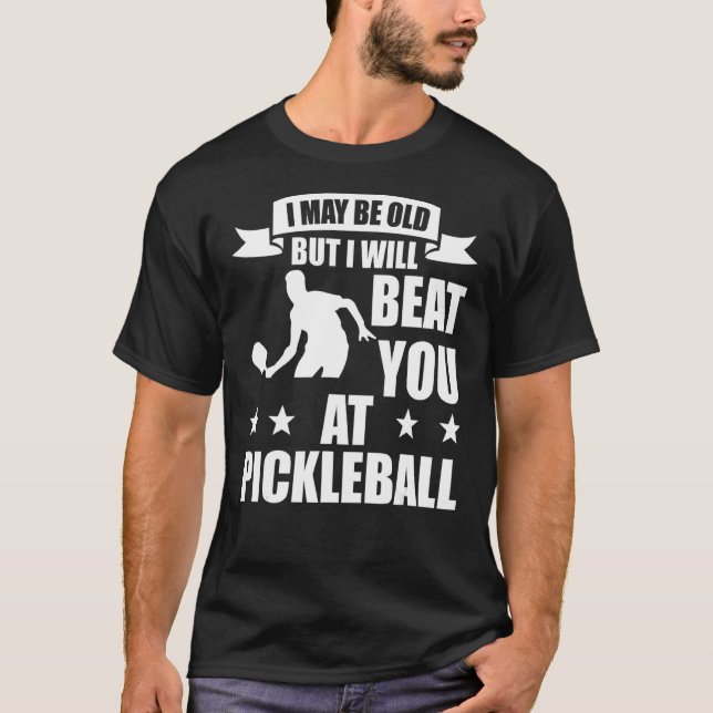 Camiseta Jogador De Pickleball, Eu Te Baterei No Pickleball (Frente)