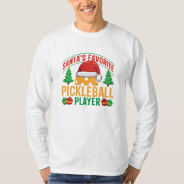 Camiseta Jogador de Pickleball Favorito do papai noel - Eng