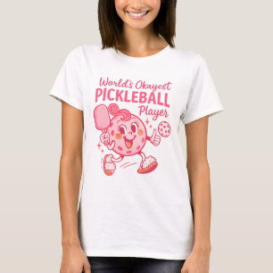 Camiseta Jogador de Pickleball Fofo Rosa Pickleballer Engra
