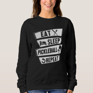 Camiseta Jogador de Pickleball Raquete Bola Comer Dormir Pi