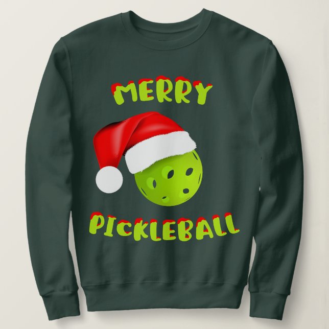 Camiseta Jogador de Pickleball Santa Hat de Natal W (Frente do Design)