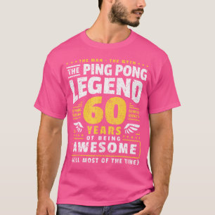 Camiseta Jogador de Ping Pong de 60 Anos de Idade Mesa