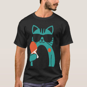 Camiseta Jogador de Ping Pong de Gato - Torneio de Esportes