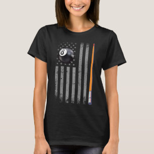 Camiseta Jogador de Piscina Billiard, Bandeira Americana, 4