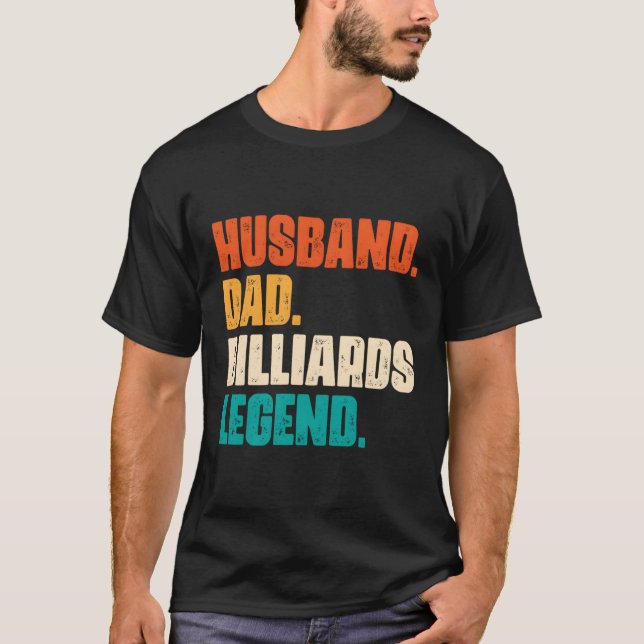 Camiseta Jogador de Piscina de Legenda Billiard do Pai Mari (Frente)