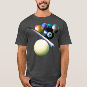 Camiseta Jogador de Piscina do Billiard Balls Cue Snooker