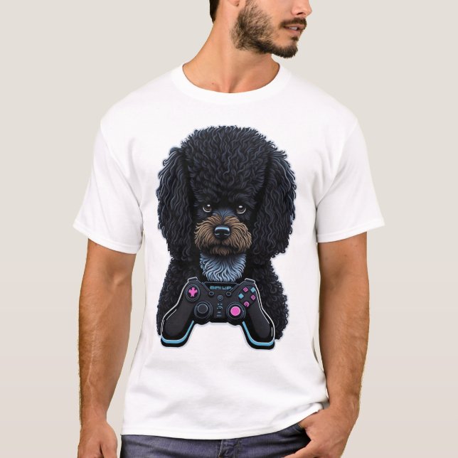 Camiseta Jogador de Poodle Com Controle (Frente)