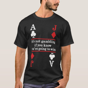 Camiseta Jogador de Pôquer Blackjack Cassino Sorte Apostas