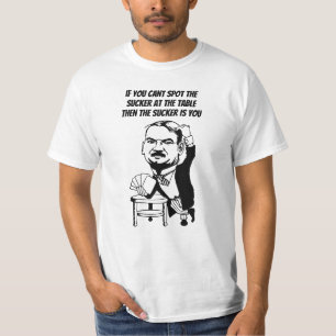 Camiseta Jogador de Pôquer Jogo Cartoon Homem Citações Arte