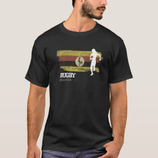Camiseta Jogador de Rugby das Mulheres Uganda Bandeira do R