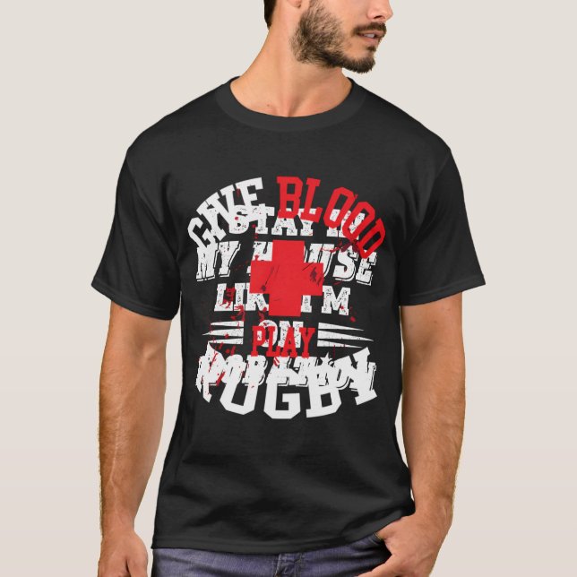 Camiseta Jogador de Rugby de jogar Sangue em Jersey (Frente)