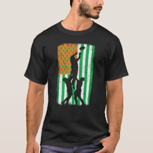 Camiseta Jogador de Rugby Fan Irish Usa American Flag Patri
